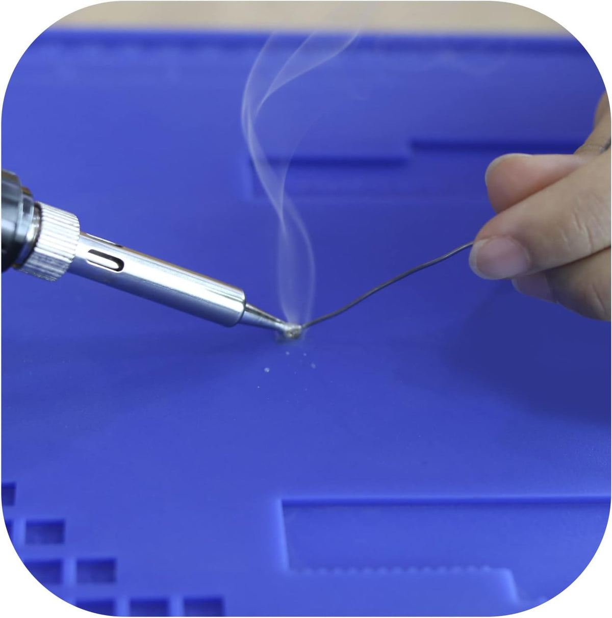YIHUA M180 Anti-Slip Magnetic Insulation 500℃ Heat-Resistant Silicone Work Mat for Soldering, SMD Rework, Mobile Phone, Laptop, Electronics Repair and DIY Size: 17.32 x 12.20 Inches (M180)