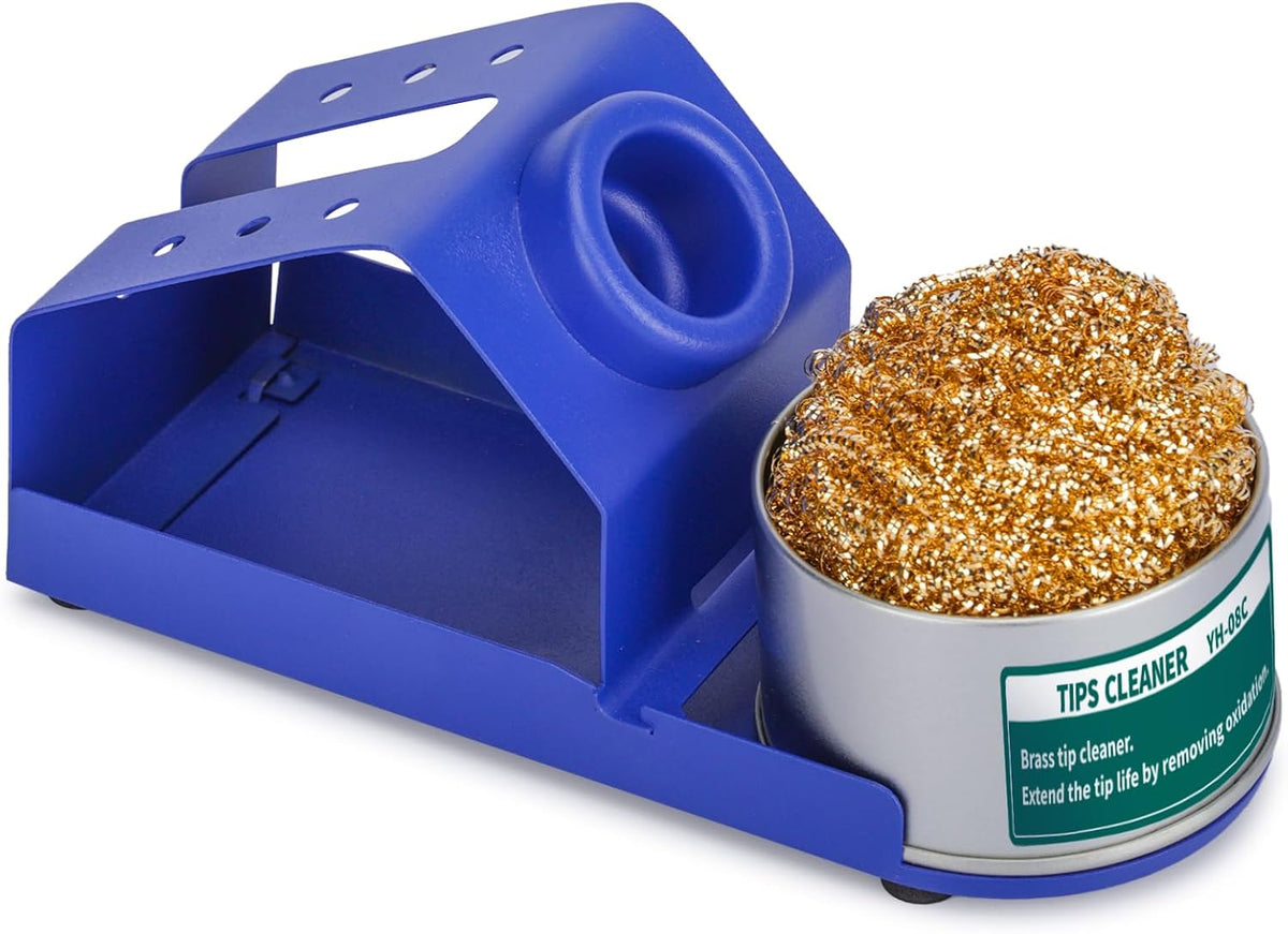 YIHUA D-2 Soldering Iron Holder, Heat-resistant Tip Cleaner with Brass Wool Tip Cleaner and Cleaning Sponge for Stable Soldering Iron Storage and Cleaning