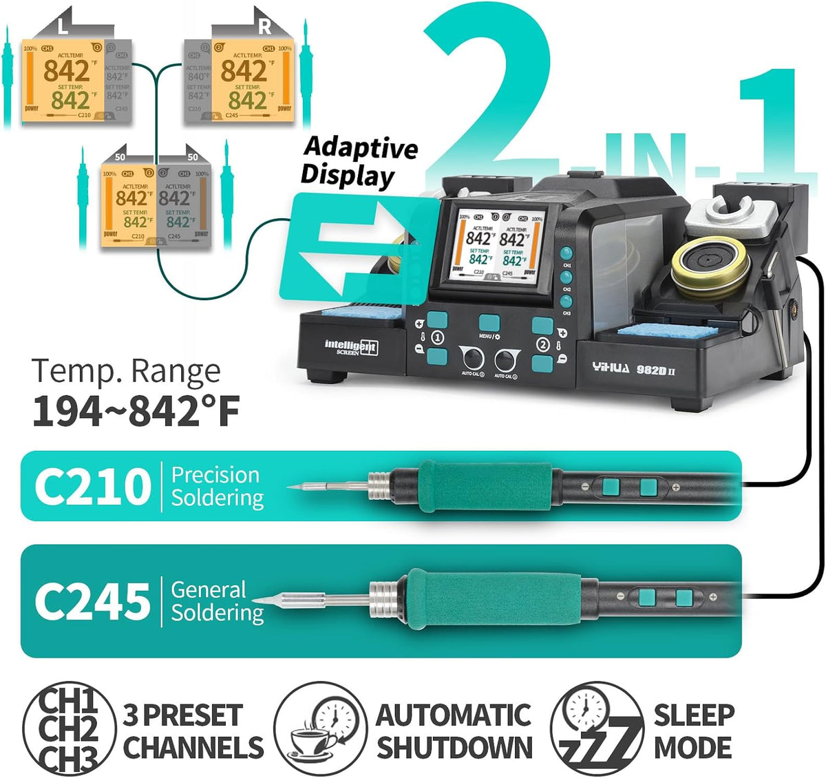 YIHUA 982D-II Dual Channel Micro Soldering Station