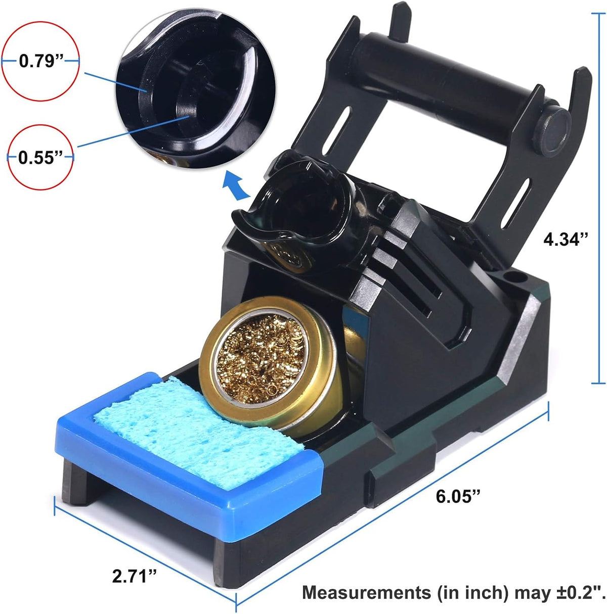 YIHUA X-2 Evolution Advanced Heat-Resistant Soldering Iron Holder & Storage System with Solder Spool Holder, Brass Wool Tip Cleaner, Cleaning Sponge, Protective Edge, 5 Integrated Tip Storage Slots