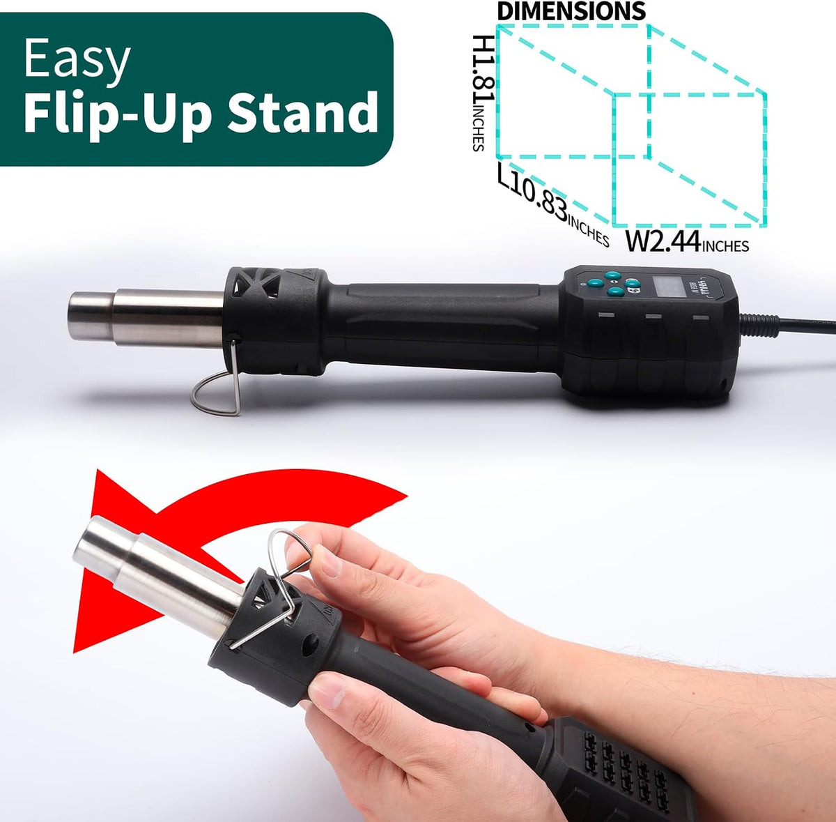 YIHUA 8858 IV Multi-Purpose Heat Gun for Crafting, Electronics Soldering, DIY, Shrink Tubing and Wrap, Torch Marker and Paste, Epoxy Resin with Temperature and Air Volume Control Function, 3 Nozzles