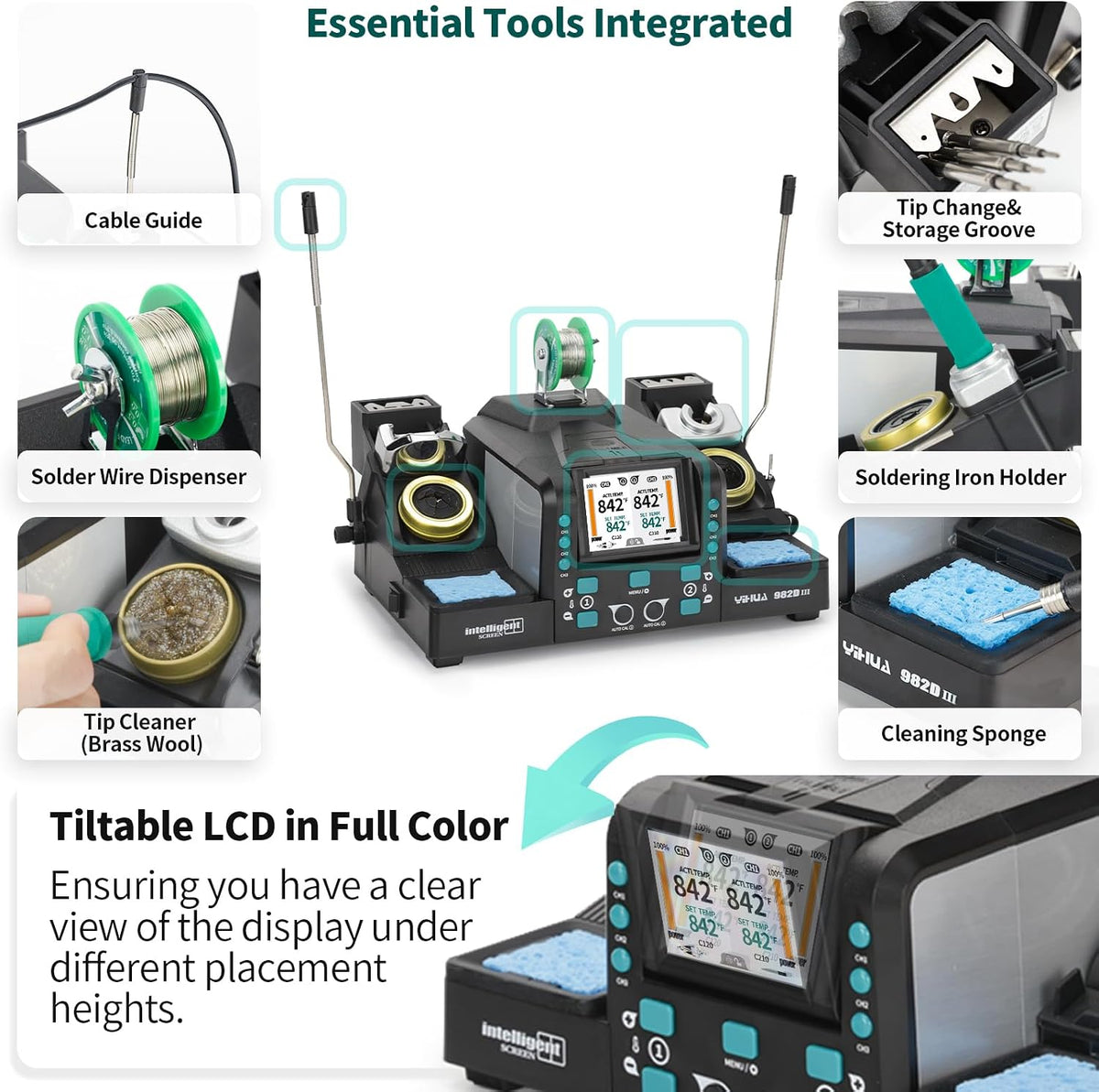 YIHUA 982D-III Dual-Channel Hot Tweezers Micro Soldering Station
