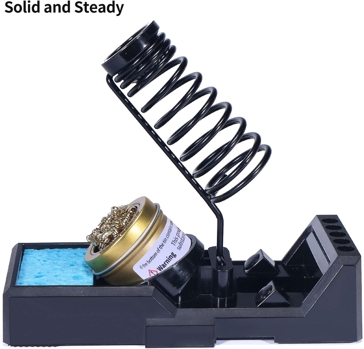 YIHUA X-4 Premium Soldering Iron Holder with Brass Wool, Cleaning Sponge and Solder Tip Slots