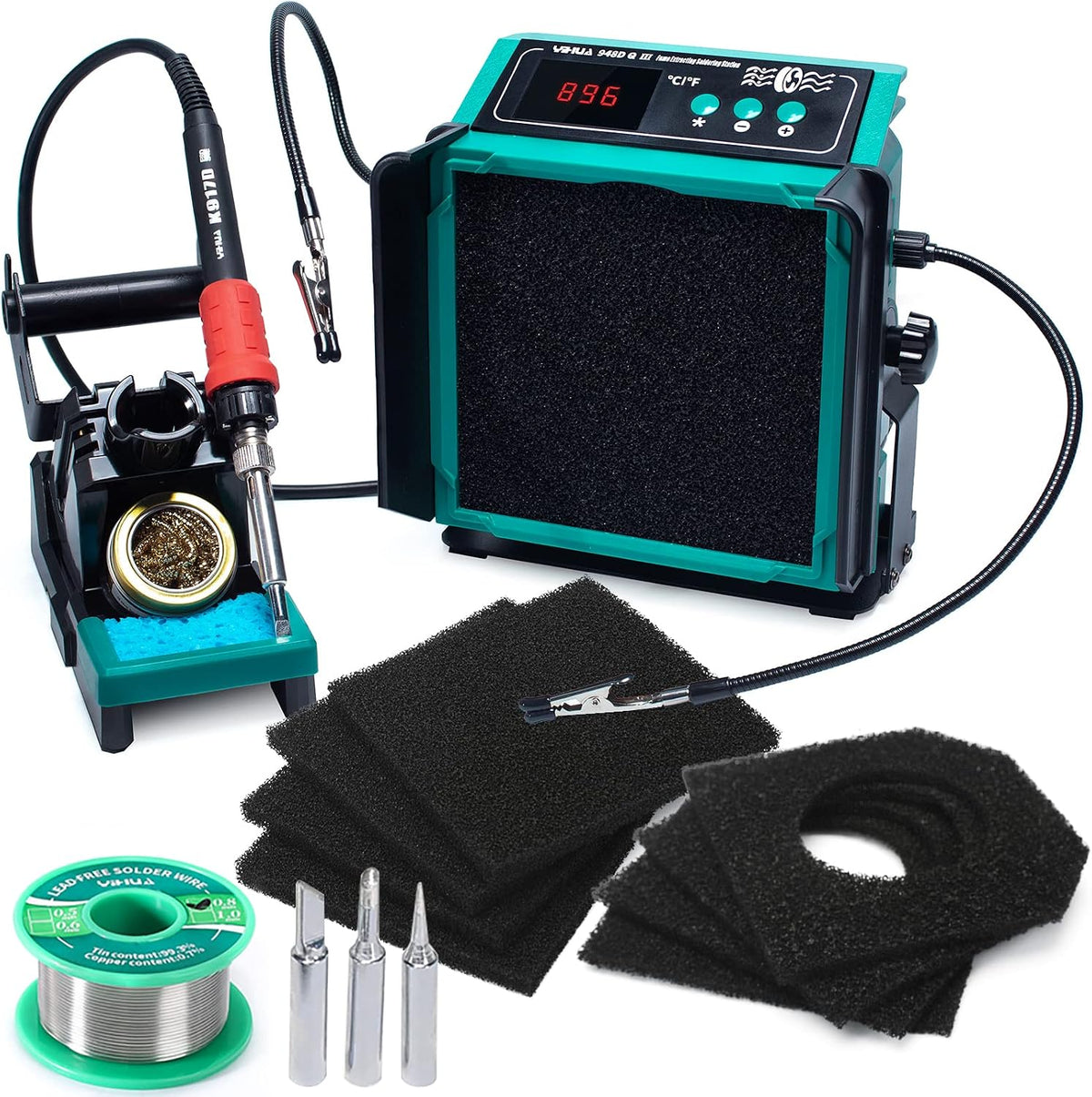YIHUA 948DQ-III 2-IN-1 Solder Fume Extractor and 110W Soldering Station Kit