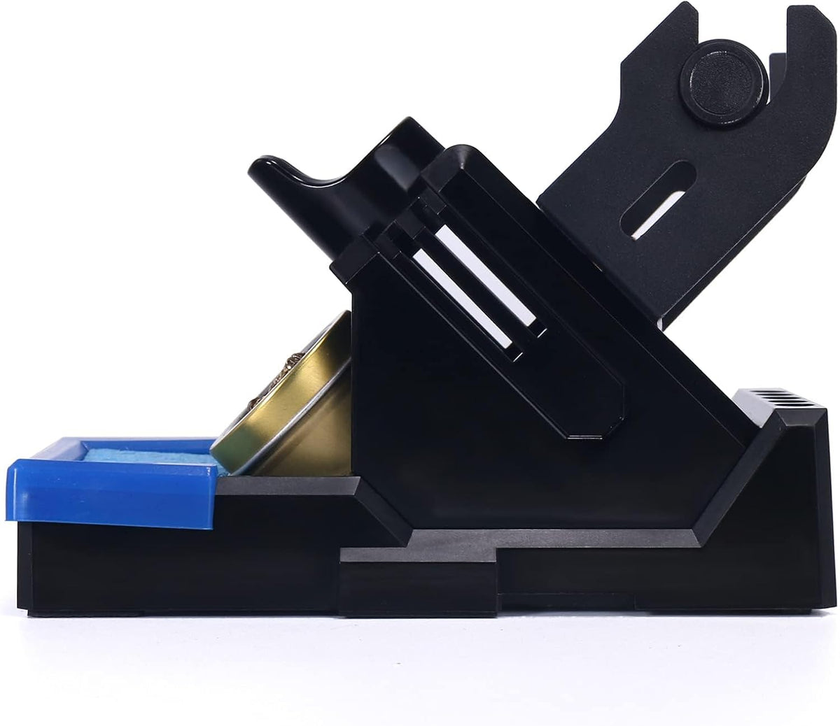 YIHUA X-2 Evolution Advanced Heat-Resistant Soldering Iron Holder & Storage System with Solder Spool Holder, Brass Wool Tip Cleaner, Cleaning Sponge, Protective Edge, 5 Integrated Tip Storage Slots