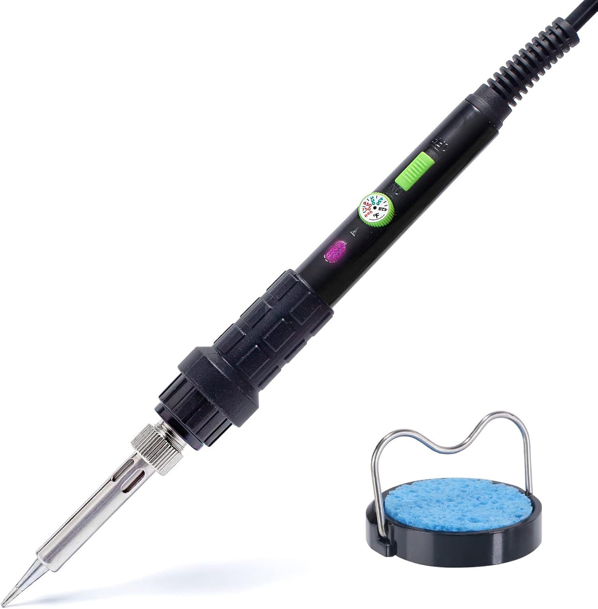 YIHUA 928D-III Soldering Iron,110W High Power, Fully Digital Display °F /°C- Temperature Control Soldering Tool, Accurate 194~896°F, with ON/OFF Switch, Iron Tip, Brass Wool, Automatic Sleep Mode