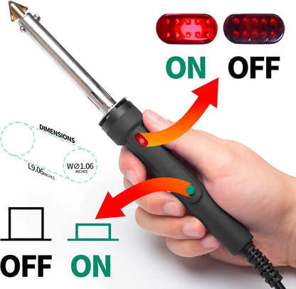 YIHUA 960-IV Bumper Repair Plastic Welder Kit with Power Switch, Indicator Light with 3 Tips, 20/20 Black & White Plastic Rods, 5 Polish Foam, Steel Mesh for Plastic Welding, Fuel Tank, Kayak Repair