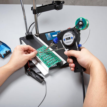 YIHUA 929D-II Soldering Gun Kit Motorized Industrial Automatic Solder Feeding with Digital Display, Temperature Contorl, Stabilization with 80g Solder Wire Soldering Kit
