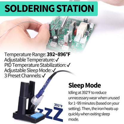 YIHUA 853D 5A-II 3 in 1 Hot Air Rework Soldering Iron Station and DC Power Supply 30V 5A -°F /°C Multiple Functions