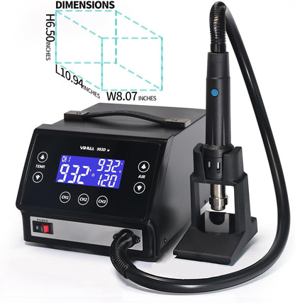 YIHUA 993DM Touch-Screen Rework Station, Powerful 1000W with 3 Memories, Variable Precise Temperature (212°F to 932°F), Cool/Hot Air and more