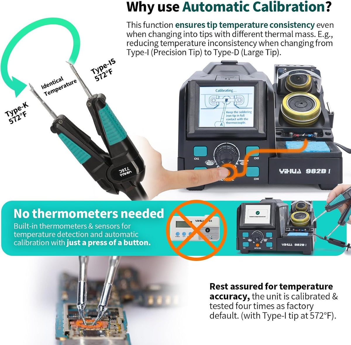 YIHUA 982D-I Micro Hot Tweezers Soldering Station