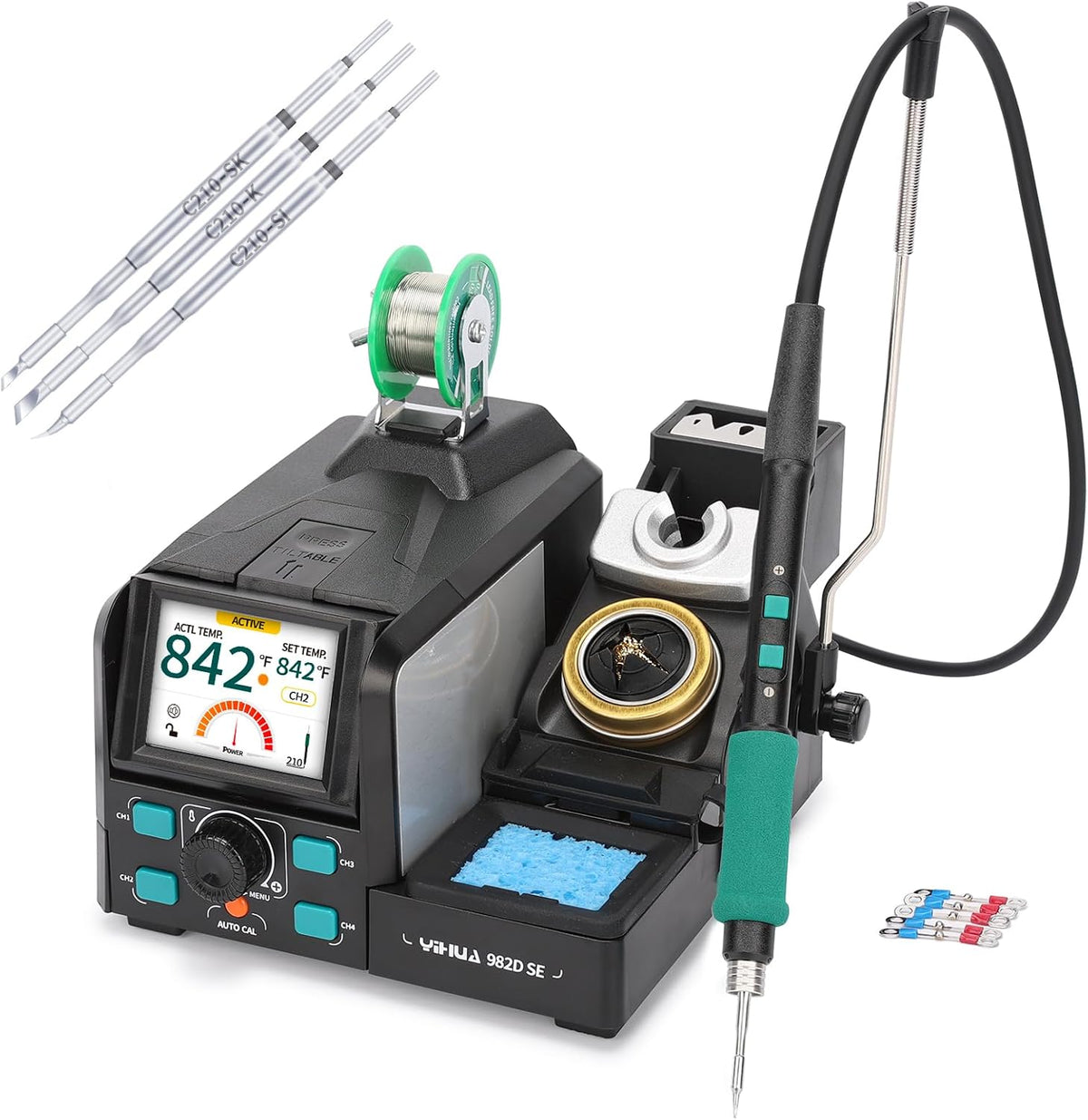 YIHUA 982D SE 200W Soldering Station Kit with Auto Calibration and 11 Tips