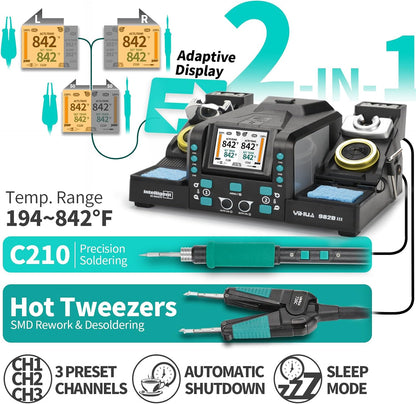 YIHUA 982D-III Dual-Channel Hot Tweezers Micro Soldering Station