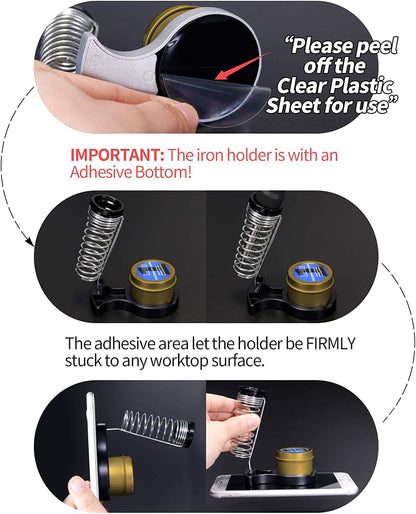 YIHUA 947-V Soldering Iron Kit with 3 LED Lights, Temperature Control, 5 Premium Solder Tips, Desoldering Pump, Indicator & ON/OFF Switch-60 Watts Soldering Iron, Solder Wire, Tip Cleaner, and more.