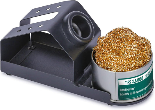 YIHUA D-2 Soldering Iron Holder, Heat-resistant Tip Cleaner with Brass Wool Tip Cleaner and Cleaning Sponge for Stable Soldering Iron Storage and Cleaning
