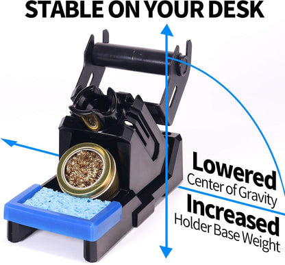YIHUA X-2 Evolution Advanced Heat-Resistant Soldering Iron Holder & Storage System with Solder Spool Holder, Brass Wool Tip Cleaner, Cleaning Sponge, Protective Edge, 5 Integrated Tip Storage Slots