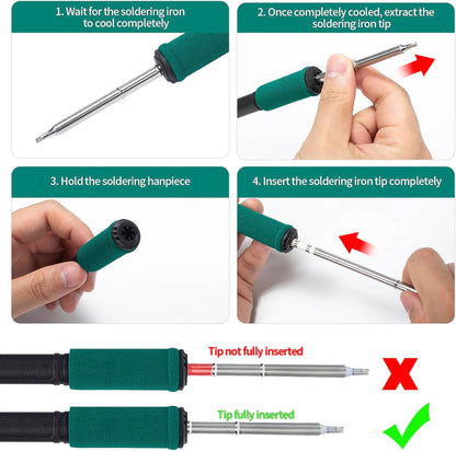YIHUA 948DB+ II Soldering Iron Station Kit compatible for T12 solder iron tip with 3 tips with °F-°C Conversion, Sleep Mode, Auto Shutdown, Preset Channels, Calibration Functions