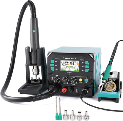 YIHUA 983D 3-IN-1 Micro Soldering Station, BGA Hot Air Rework Station, Lab Variable DC Power Supply