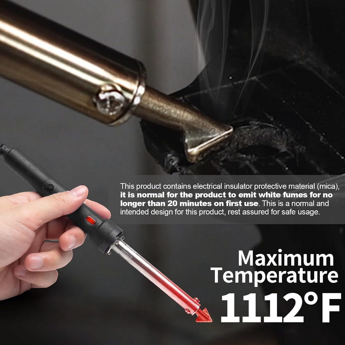 YIHUA 960-IV Bumper Repair Plastic Welder Kit with Power Switch, Indicator Light with 3 Tips, 20/20 Black & White Plastic Rods, 5 Polish Foam, Steel Mesh for Plastic Welding, Fuel Tank, Kayak Repair