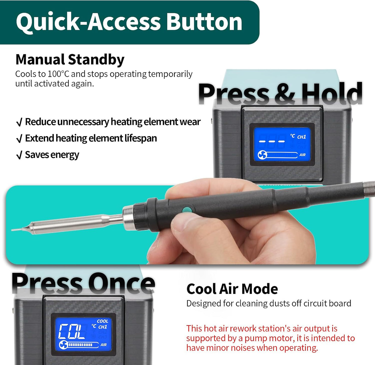 YIHUA 8509-I Hot Air Pencil Micro Soldering Rework Station
