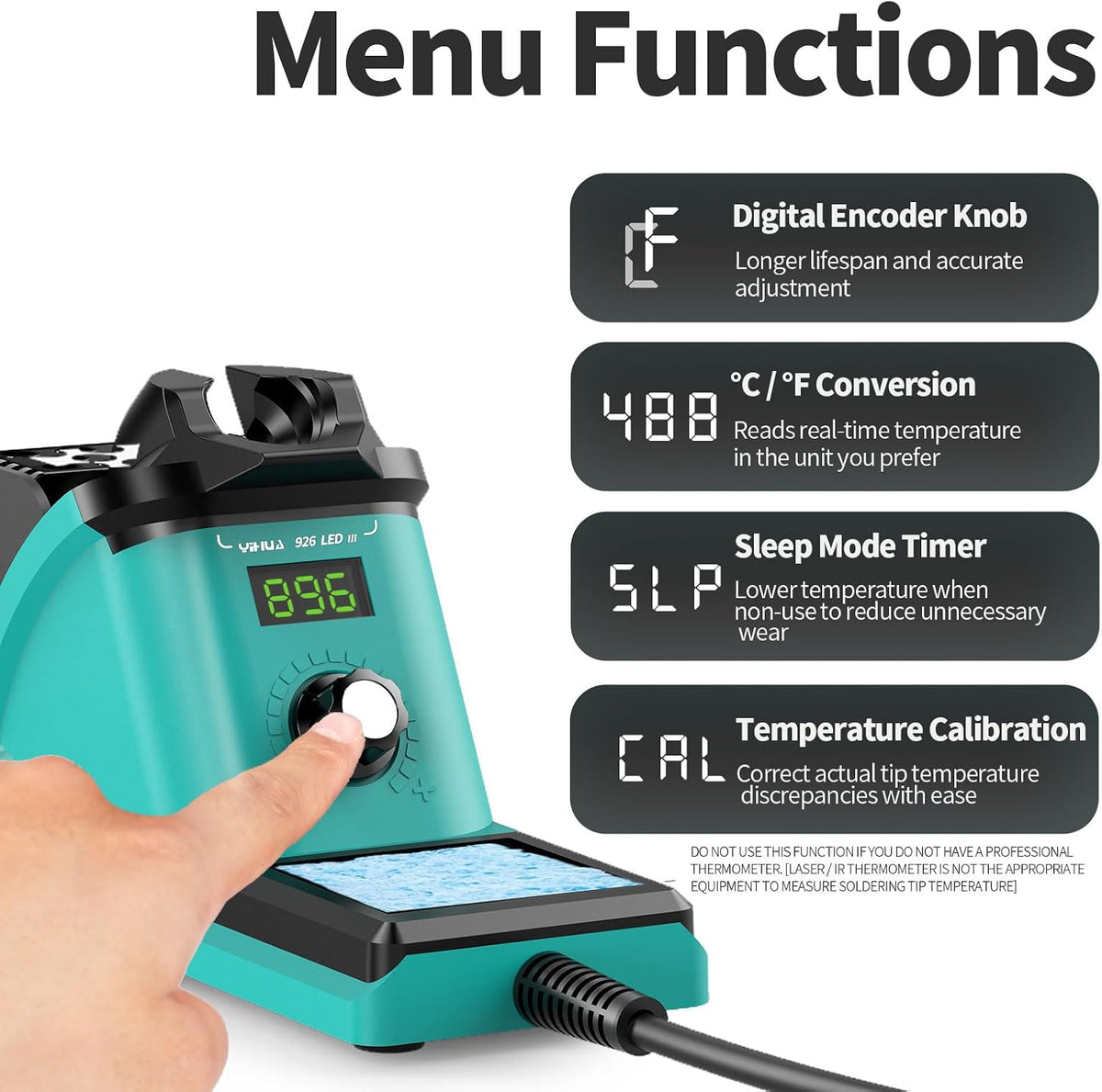 YIHUA 926 III Soldering Iron Station Kit with 12-IN-1 Helping Hands, Solder Dispenser, Lead-Free Solder, 6 Soldering Tips, Desoldering Pump