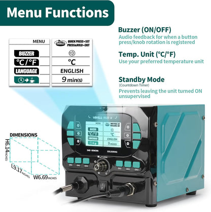 YIHUA 992D-II 2-IN-1 Micro Soldering and Hot Air Pencil Station