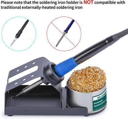 YIHUA D-2 Soldering Iron Holder, Heat-resistant Tip Cleaner with Brass Wool Tip Cleaner and Cleaning Sponge for Stable Soldering Iron Storage and Cleaning