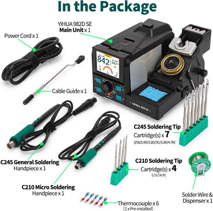 YIHUA 982D SE 200W Soldering Station Kit with Auto Calibration and 11 Tips