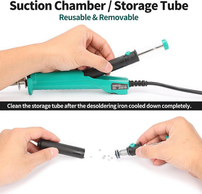 YIHUA 929D VI Temperature Controlled Electric Desoldering Iron with Upgraded Performance Heated Solder Sucker Tool with 3 Nozzles Soldering Iron Pump Function